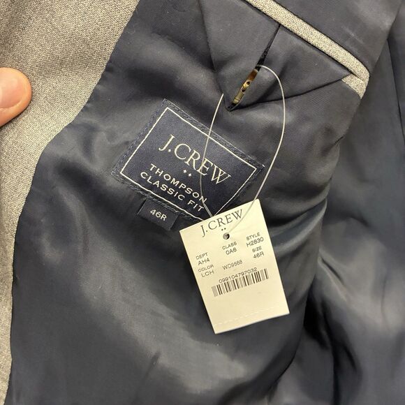 J Crew 46R Thompson 100% Wool Blazer Jacket Sport Suit Coat Gray Academic NEW - Picture 6 of 9
